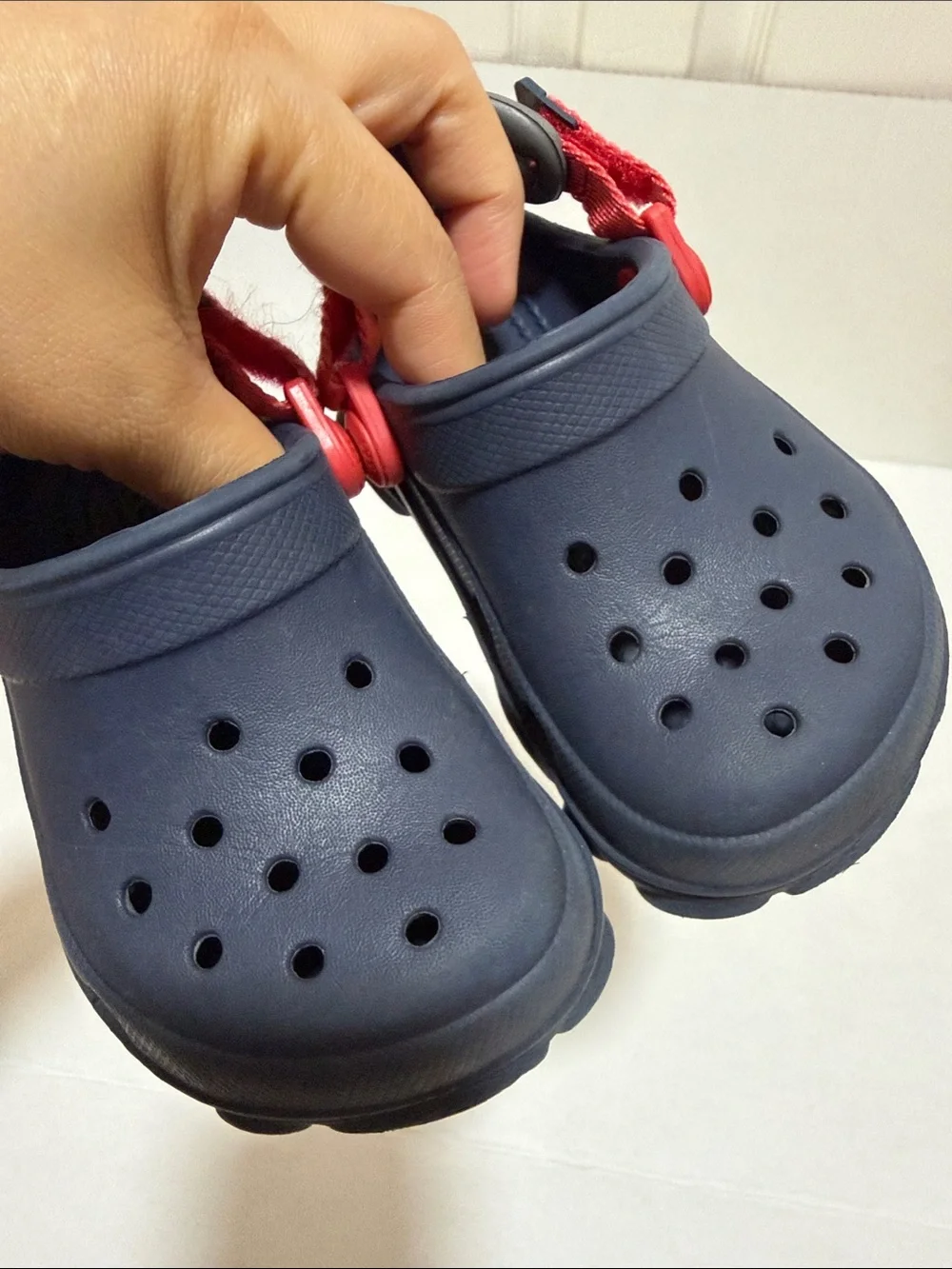 CROCS Kids Navy All Terrain Clogs Sandals  - Size 7